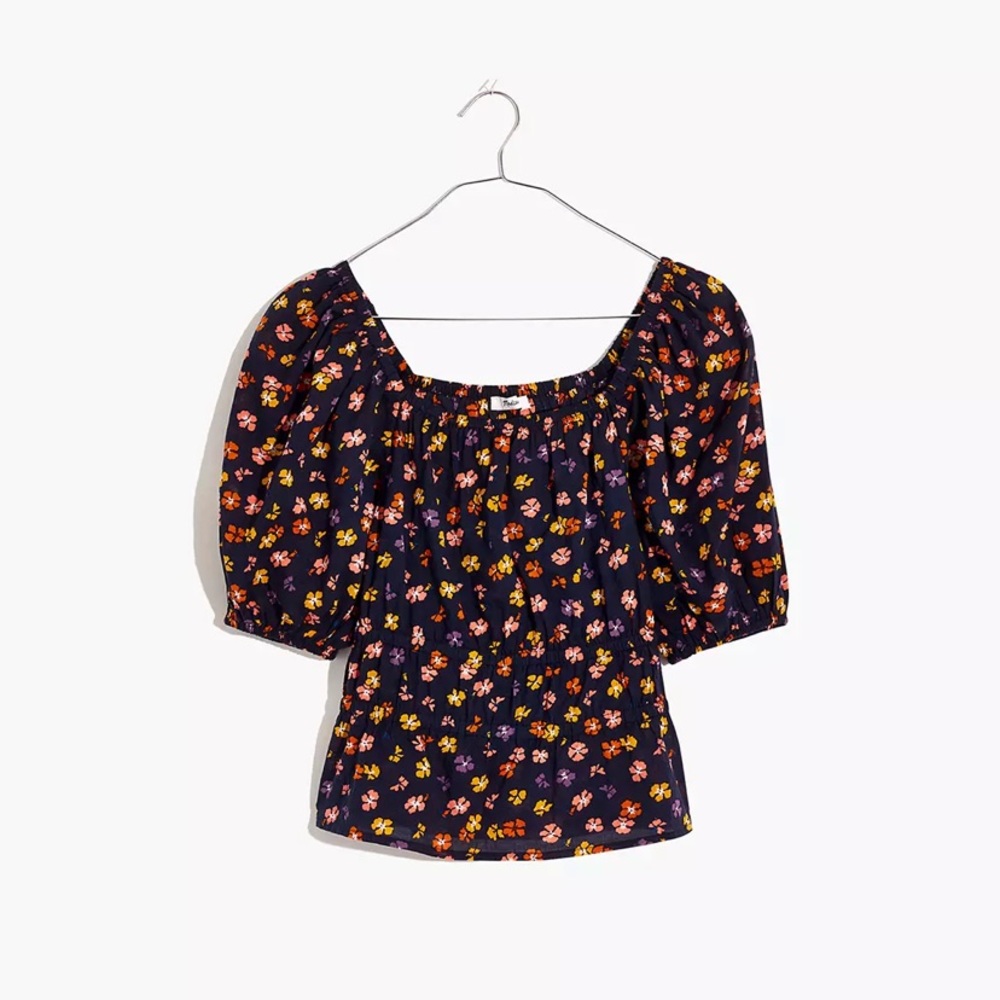 Madewell Smocked-Waist Crop Top in Aloha Floral